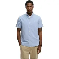 Superdry für Herren. M4011101A Schickes blaues Oxford-Hemd (XL), Lässig, Baumwolle, Kurzarm