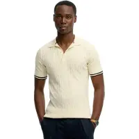 Superdry für Herren. M1110441A Beigefarbenes Poloshirt mit Textur (XXL), Lässig, Baumwolle, Kurzarm