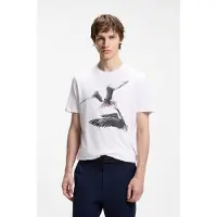 HUGO T-Shirt "Dirunn" Reine Baumwolle, Rundhalsausschnitt, Regular Fit