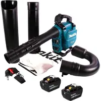 Makita DUB 363 ZV Akku Gebläse / Laubsauger 36 V ( 2x 18 V ) Brushless + Absaug Set + 2x Akku 9,0 Ah - ohne Ladegerät