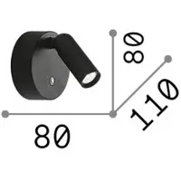 Ideal Lux Wandstrahler Bean, dimmbar, alu / grau / zink, für Wohn- / Esszimmer, Metall, Modern, Wandleuchte, Wandlampe Innen