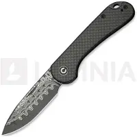 CIVIVI Elementum Slip Joint Damascus, Twill Carbon Fiber