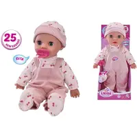 Simba Laura Little Babbler – Weichkörperpuppe mit 25 Baby-Sounds, Schlafaugen, S