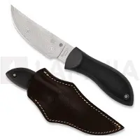 Spyderco Moran Upswept FB01PGYD Gray Damasteel, Black FRN Kraton, Sprint Run Fahrtenmesser, Bill Moran Design