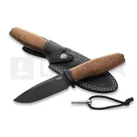 Lionsteel Acha - Natural Burlap - Black blade Messer