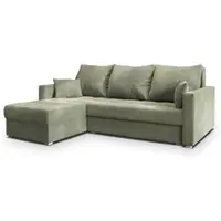 Masseno Ecksofa NIDA mit Schlaffunktion L-Form, Sofa mit Bettkasten, Wohnzimmersofa, Couch, Soffa, Bettsofa, Couchgarnitur- Grün, INARI 34