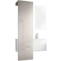 Vladon GARDEROBE Carlton Paneel in Sandgrau Hochglanz