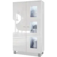 Vladon VITRINE Denjo Tür in Weiß Hochglanz