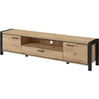 Masseno TV-Schrank ATTIVO 210 cm Fernsehschrank mit 1 Schubladen und 2 Türen TV-Lowboard für Wohnzimmer Modern 210x41x50 cm Eichefarben / Eichefarben