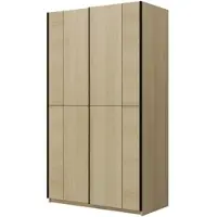 Masseno Schiebetürenschrank LUBERO 120/210/60 cm 3-türig Schlafzimmer Schrank Kleiderschrank Eiche Lindberg