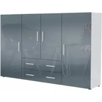 Vladon HIGHBOARD Nora Front in Grau Hochglanz