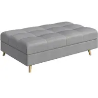 S-Style Möbel HOCKER Lorine Mikrofaser Grau