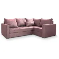 Masseno Ecksofa LIRENO R-S mit Schlaffunktion L-Form, Sofa mit Bettkasten, Wohnzimmersofa, Couch, Soffa, Bettsofa, Couchgarnitur- Rosa, KRONOS 27