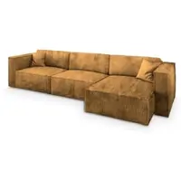 Masseno Ecksofa TOLMO P mit Schlaffunktion L-Form, Sofa mit Bettkasten, Wohnzimmersofa, Couch, Soffa, Bettsofa, Couchgarnitur- Gelb, POSO 01