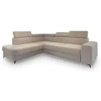 Masseno Ecksofa ALVORO L-S mit Schlaffunktion L-Form, Sofa mit Bettkasten, Wohnzimmersofa, Couch, Soffa, Bettsofa, Couchgarnitur- Beige, QUELLE 05