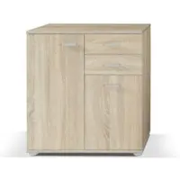Masseno KOMMODE MICHELE 71/75/35 cm mit 2 Schubladen 2 Türen Sonoma Eiche