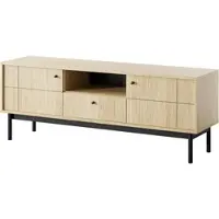 Masseno TV-Schrank GIAPPONESE 153,5 cm Fernsehschrank mit 1 Schubladen und 2 Türen TV-Lowboard für Wohnzimmer Modern 153,5x39x56,6 cm Eichefarben / Eichefarben