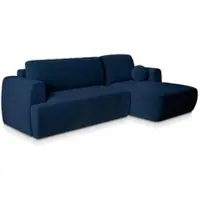Masseno Ecksofa SENTI K R-S mit Schlaffunktion L-Form, Sofa mit Bettkasten, Wohnzimmersofa, Couch, Soffa, Bettsofa, Couchgarnitur- Blau, KRONOS 09