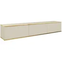 Masseno TV-Schrank VENEZIA 175 cm Fernsehschrank mit 3 Türen TV-Lowboard für Wohnzimmer Modern 175x32x30 cm Beige / Beige