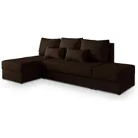 Masseno Ecksofa NORVI mit Schlaffunktion L-Form, Sofa mit Bettkasten, Wohnzimmersofa, Couch, Soffa, Bettsofa, Couchgarnitur- Braun, NEVE 28