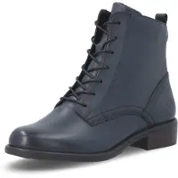 Remonte Damen Schnürstiefelette aus Leder mit Reißverschluss D0F83, Größe:39 EU, Farbe:Blau