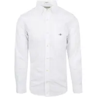 Gant für Herren. 3000100 Hemd Regular Fit Popeline weiß (S), Lässig, Baumwolle, Klassisch, Kurzarm, Langarm