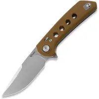 Reate PL-XF Tan G-10 Taschenmesser, Stonewash