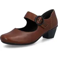 Rieker Damen Riemchenpumps mit edler Schnalle und Klettverschluss 41756, Größe:37 EU, Farbe:Braun