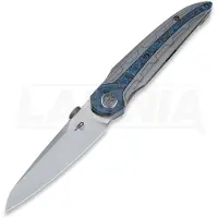 Bestech Prydwen - Beadblast + Satin - Blue Marble CF Taschenmesser