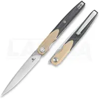 Bestechman Lanza - Satin + Stonewash - G10 Taschenmesser, khaki, schwarz