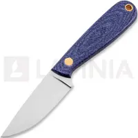 Brisa Necker 70 Halsmesser, Flat, blue jeans micarta, leather