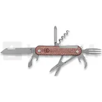 Mercury Duca 7 - Elmax - Red Burlap Micarta Taschenmesser