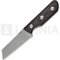 Straight Line Scorer - Stonewashed - Brown Burlap Micarta Messer
