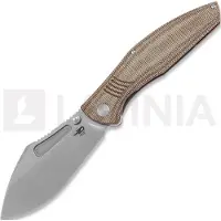 Bestech Lockness - Stonewash - Natural Canvas Micarta Taschenmesser