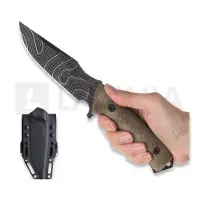 ANV Knives M311 Spelter - Elmax DLC Topo - Micarta Olive Messer, Black Kydex