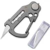 CIVIVI Polymorph Titanium Carabiner Keychain Multi-Tool, grau