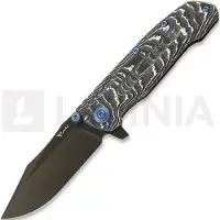Reate 9D-V2 Taschenmesser, White Storm Fat Carbon, Black DLC