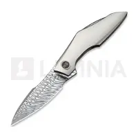 We Knife Krait Snake Damasteel Taschenmesser, Gray Titanium