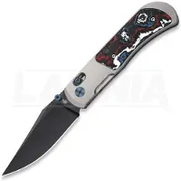 Kizer Cutlery Tycho M390 Clip Point Taschenmesser, Gray Ti & Fat Carbon, Black DLC
