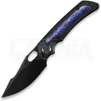 Kunwu Knives Jericho - DLC - Titanium Taschenmesser, Orange Peel Texture + Timascus Inlay
