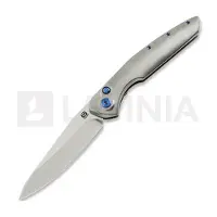 Olamic cutlery Aura Auto Taschenmesser, Orange Peel Titanium with Fedokume Clip