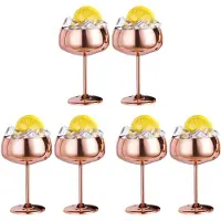 Torribaly Kupfer Coupe Champagner Gläser Set Von 6 Edelstahl Vintage Martini Cocktail Glas Wein Kelch