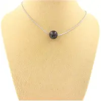 Bijoux Steine und Mineralien. Halskette 1 Perle Labradorit 8 mm. Kette aus Edelstahl. Halskette für Frauen, Männer. Personalisierbare Größe.