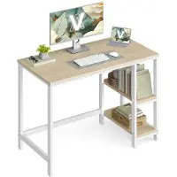 Helloshop26 Büro - - Schreibtisch - 100x50 cm - Abnehmbare Regale - Stabil und Verstellbar