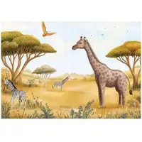 WALLARENA Fototapete Kinderzimmer Tiere in Beige | Gr.: 150 x 105 cm