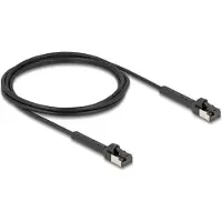 DeLOCK RJ45 Slim Netzwerkkabel Cat.6A UFTP winkelbar schwarz 2m