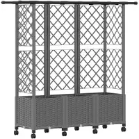 Syfax Hochbeet mit Rankgitter und Dach Hellgrau 163,5 x 40 x 142 cm