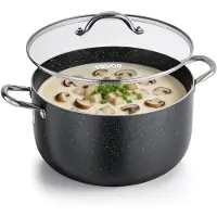 Vevor Edelstahl Kochtopf, 11,4 L Edelstahl Suppentopf mit Glasdeckel, PFOA-frei, PFAS-frei, kompatibel mit Gasherden, Induktionskochfeldern, Elektroherden, für Suppen, Eintöpfe und Pasta