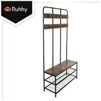 Ruhhy 27036 Kleiderständer mit Haken und Ablagen 182 x 100 x 35,5 cm