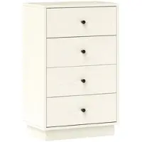 HOMCOM Kommode 4 Schubladen Griffen moderner Aufbewahrungsschrank Schlafzimmer 47x29x75 cm Creme